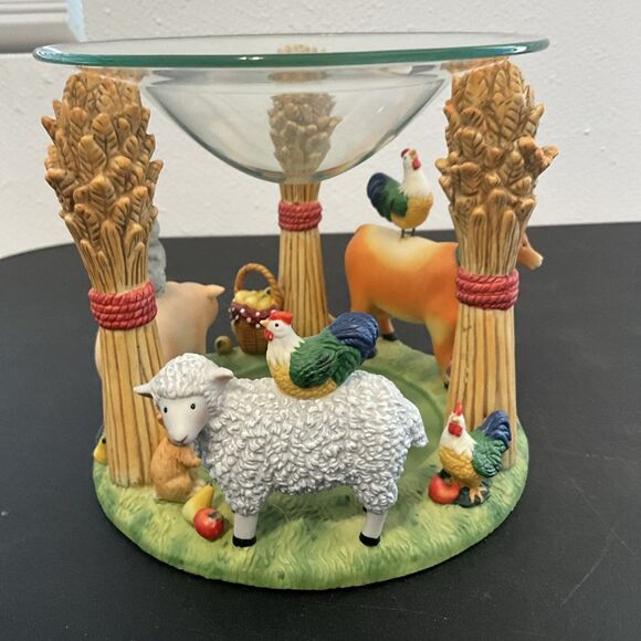 Party Lite Susan Winget Winding Lane Aroma Warmer 6" x 6" Candle Holder Farm - Picture 3 of 5